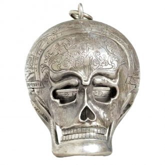 French silver Memento Mori skull form watch Circa 1750