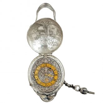French silver Memento Mori skull form watch Circa 1750