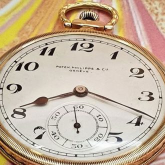 Swiss 18K gold open faced lever pocket watch Circa 1900