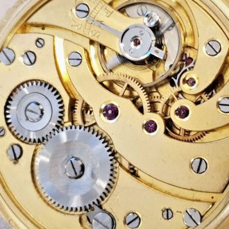 Swiss 18K gold open faced lever pocket watch Circa 1900