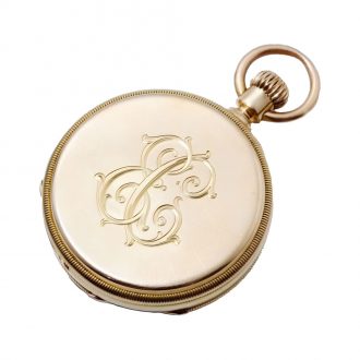 Swiss 18K gold open faced cylinder pocket watch Circa 1880 Swiss 18K gold open faced cylinder pocket watch Circa 1880