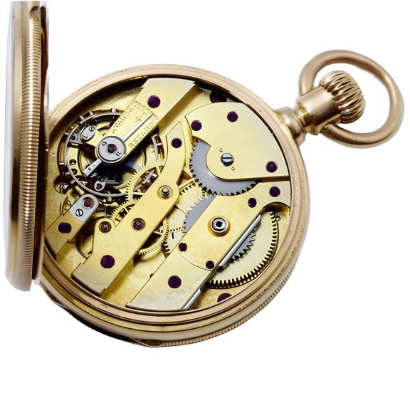 Swiss 18K gold open faced cylinder pocket watch Circa 1880 Swiss 18K gold open faced cylinder pocket watch Circa 1880