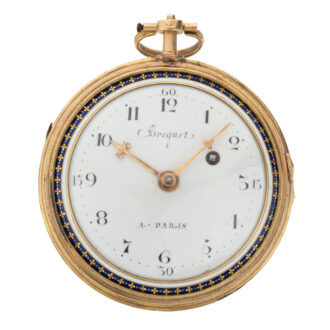 French gold, enamel and rose cut diamonds verge Circa 1790