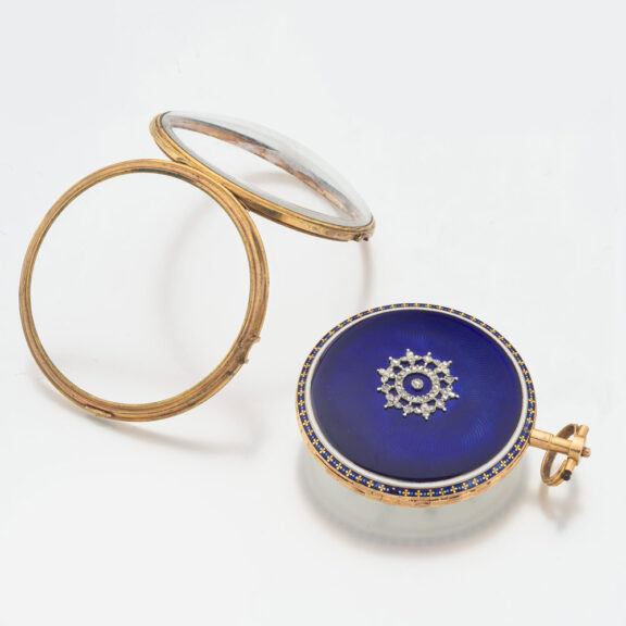 French gold, enamel and rose cut diamonds verge Circa 1790 French gold, enamel and rose cut diamonds verge Circa 1790