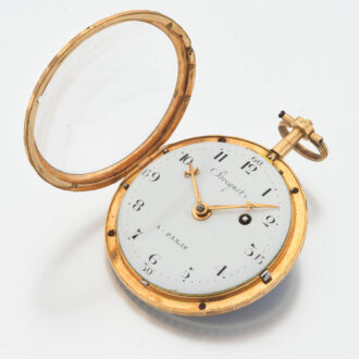 French gold, enamel and rose cut diamonds verge Circa 1790