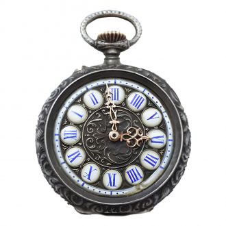 Unusuel small Swiss silver open faced pocket watch Circa 1883