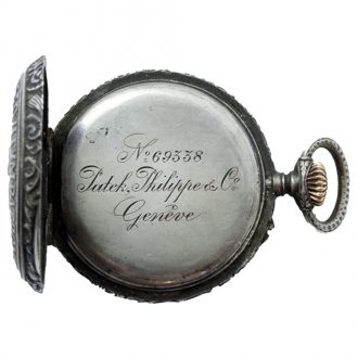 Unusuel small Swiss silver open faced pocket watch Circa 1883