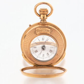 Rare Swiss gold mystery watch in double sided case Circa 1890