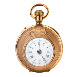 Rare Swiss gold mystery watch in double sided case Circa 1890
