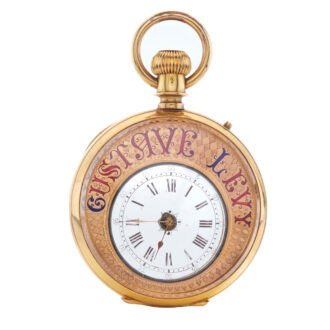 Rare Swiss gold mystery watch in double sided case Circa 1890
