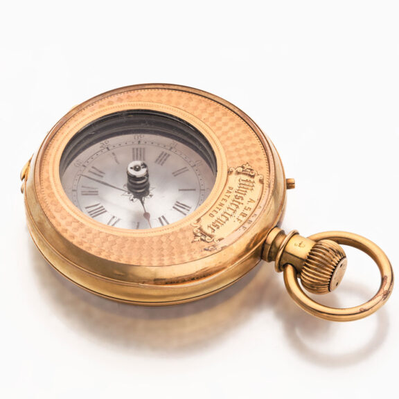 Rare Swiss gold mystery watch in double sided case Circa 1890 Rare Swiss gold mystery watch in double sided case Circa 1890