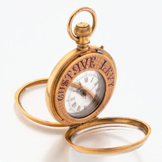 Rare Swiss gold mystery watch in double sided case Circa 1890