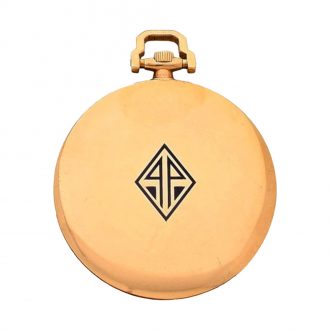French 18K gold open faced keyless pocket watch Circa 1930