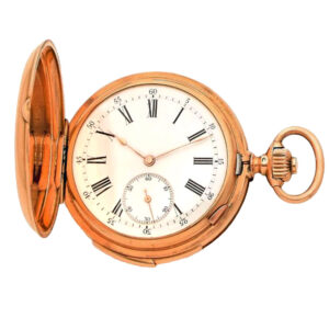 Swiss 18K gold quarter repeating hunting cased watch Circa 1900