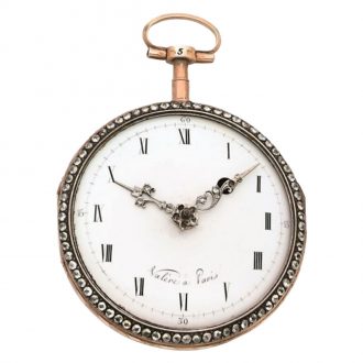 French gold enamel diamond set pocket watch Circa 1790