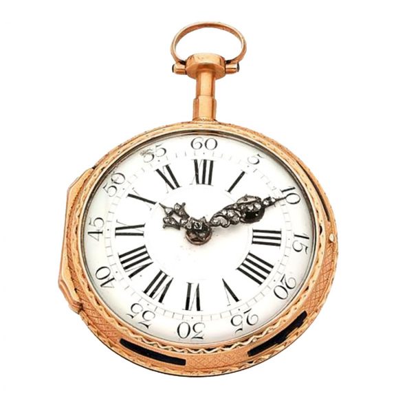 French gold enamel open faced pocket watch Circa 1790 French gold enamel open faced pocket watch Circa 1790