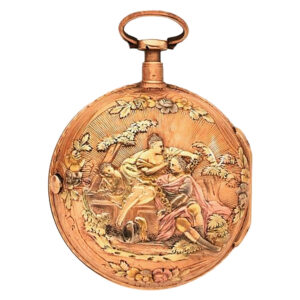 Three tone18 carat gold keywind verge pocket watch Circa 1790