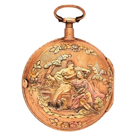 Three tone18 carat gold keywind verge pocket watch Circa 1790 Three tone18 carat gold keywind verge pocket watch Circa 1790