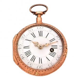 Three tone18 carat gold keywind verge pocket watch Circa 1790 Three tone18 carat gold keywind verge pocket watch Circa 1790