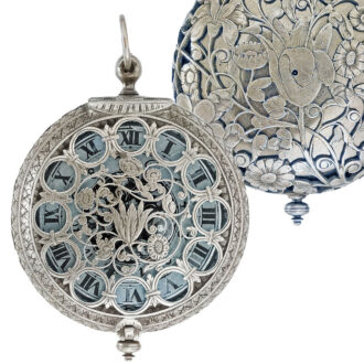 French silver hour-striking pocket watch with alarm Circa 1665