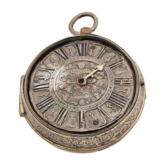French silver plated single handed Louis XIV Oignon watch Circa 1690 French silver plated single handed Louis XIV Oignon watch Circa 1690
