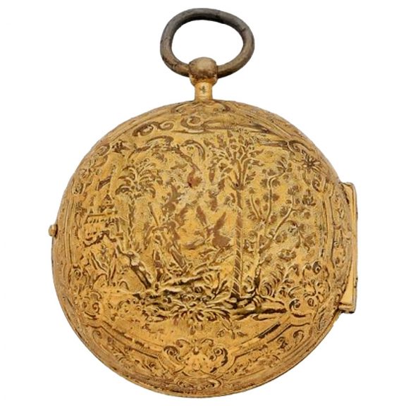 Fine French engraved gilt Louis XIV Oignon watch Circa 1690 Fine French engraved gilt Louis XIV Oignon watch Circa 1690