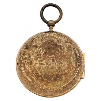 French gilt metal engraved Louis XIV Oignon watch Circa 1690