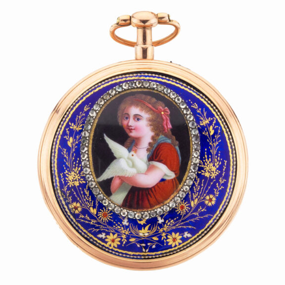 French gold and enamel quarter repeating watch Circa 1810 French gold and enamel quarter repeating watch Circa 1810