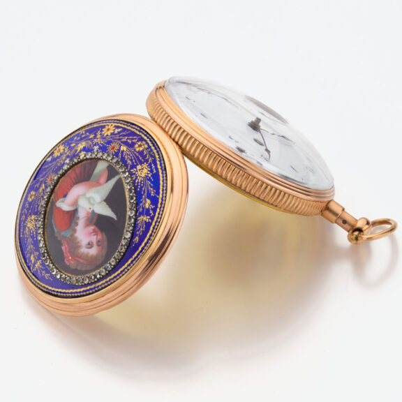 French gold and enamel quarter repeating watch Circa 1810 French gold and enamel quarter repeating watch Circa 1810