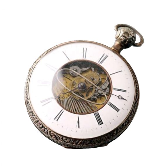 Swiss silver open faced musical quarter repeater Circa 1830 Swiss silver open faced musical quarter repeater Circa 1830