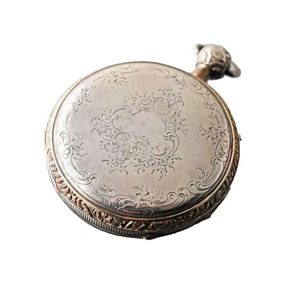 Swiss silver open faced musical quarter repeater Circa 1830 Swiss silver open faced musical quarter repeater Circa 1830