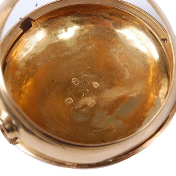 Unusual English gold quarter repeating pocket watch Circa 1787 Unusual English gold quarter repeating pocket watch Circa 1787