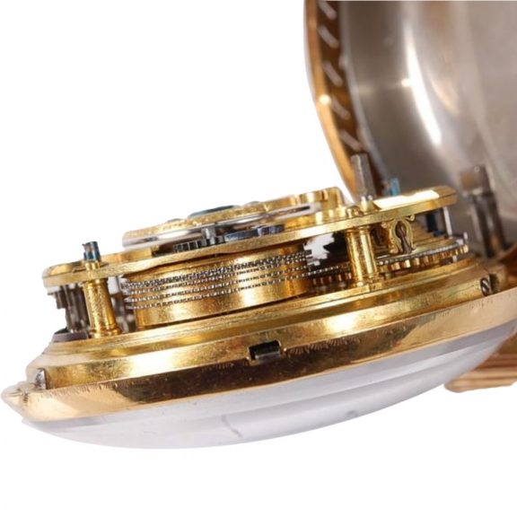 Unusual English gold quarter repeating pocket watch Circa 1787 Unusual English gold quarter repeating pocket watch Circa 1787