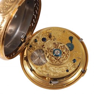 Unusual English gold quarter repeating pocket watch Circa 1787
