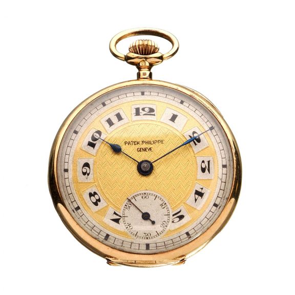 Swiss 18K gold open faced lever pocket watch Circa 1900