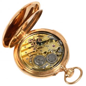 French 18 carat gold quarter repeating pocket watch Circa 1850