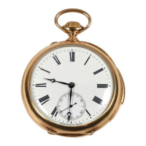 French 18 carat gold quarter repeating pocket watch Circa 1850