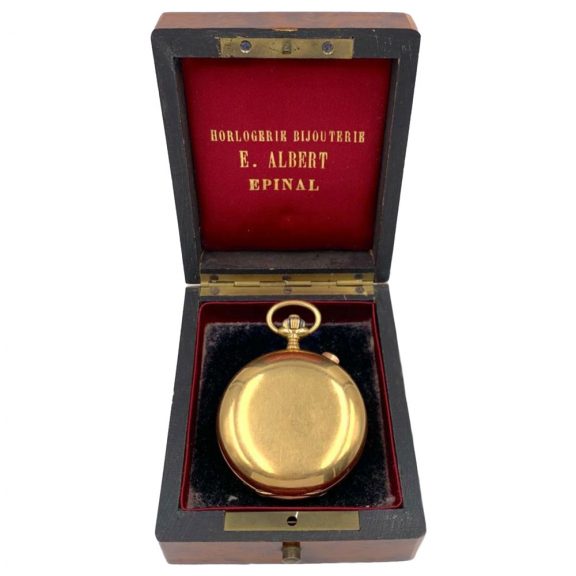 French gold full hunter chronograph telemeter watch Circa 1900 French gold full hunter chronograph telemeter watch Circa 1900