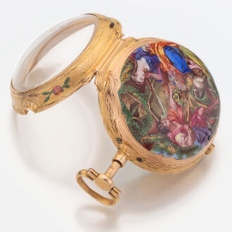 French gold and enamel quarter repeating verge Circa 1760
