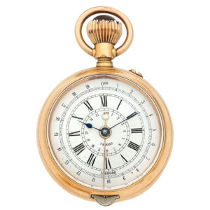 French 18K gold double sided chronograph watch Circa 1910