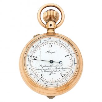 French 18K gold double sided chronograph watch Circa 1910
