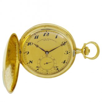 Swiss 18K gold hunting cased lever pocket watch Circa 1915
