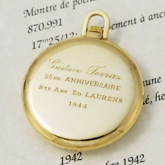 Fine Swiss 18 carat rose open faced lever watch Circa 1942 Fine Swiss 18 carat rose open faced lever watch Circa 1942