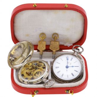 Swiss pair of silver watches for the Chinese market Circa 1890