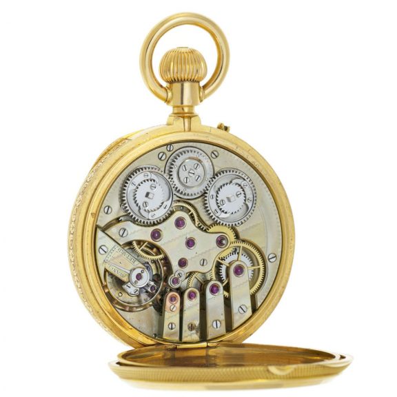 Swiss 18 carat gold open faced seconde morte watch Circa 1850 Swiss 18 carat gold open faced seconde morte watch Circa 1850