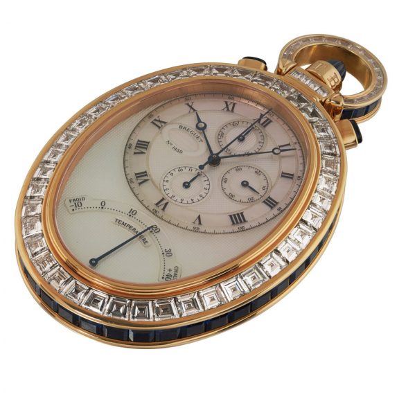 Unique Swiss gold chronograph watch with thermometer Circa 1994