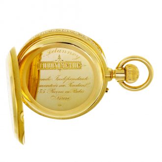 Swiss 18 carat gold open faced seconde morte watch Circa 1850