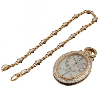 Unique Swiss gold chronograph watch with thermometer Circa 1994