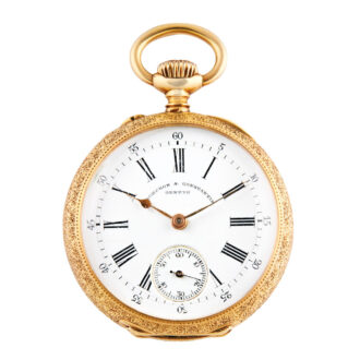 Swiss yellow gold open faced lever watch with Circa 1890