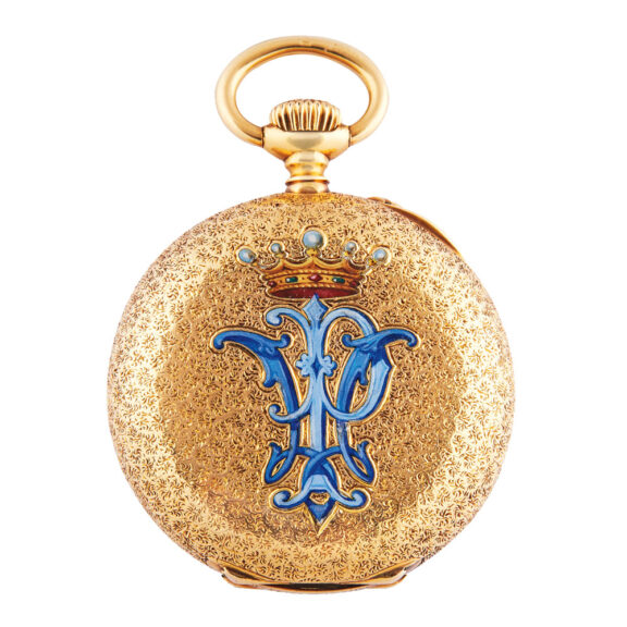 Swiss yellow gold open faced lever watch with Circa 1890